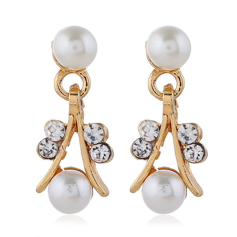Jewelry set pearl gold-plated silver necklace