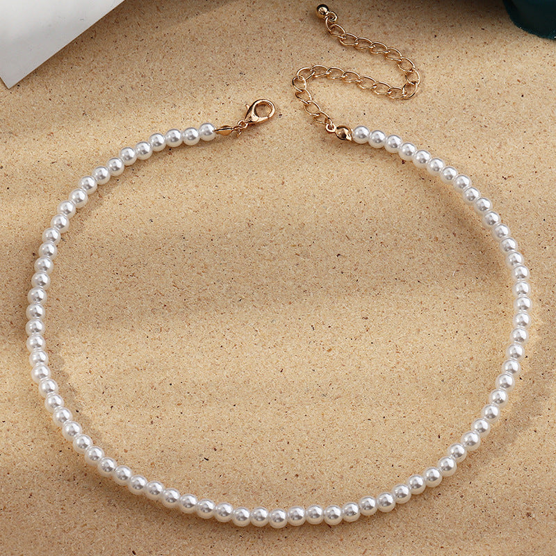 Fashion Jewelry Elegant Round Imitation Pearl Necklace Temperament Popular Pearl Necklace