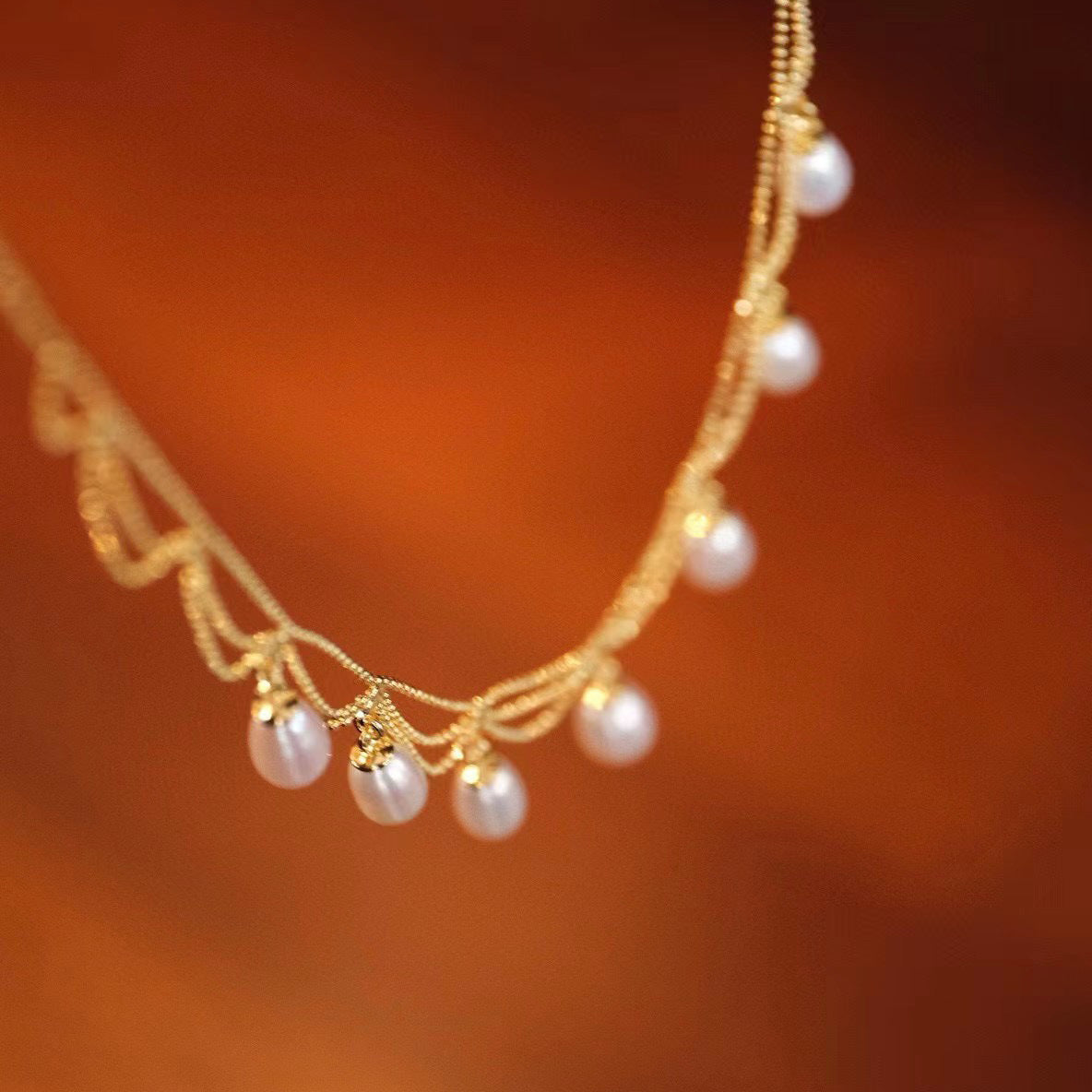 Vintage Natural Freshwater Pearl Necklace For Women