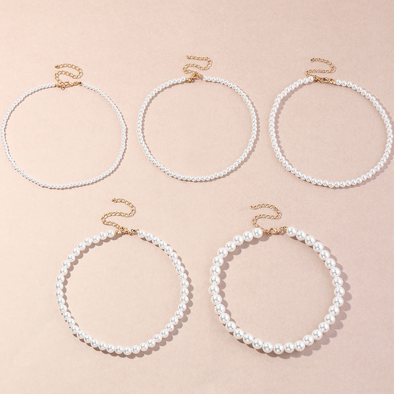 Fashion Jewelry Elegant Round Imitation Pearl Necklace Temperament Popular Pearl Necklace