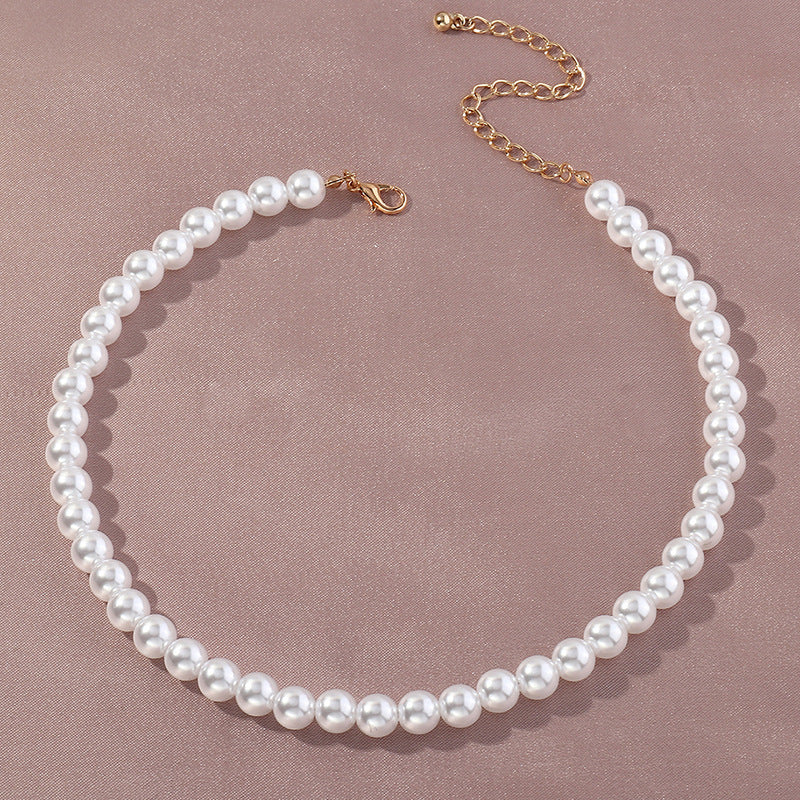 Fashion Jewelry Elegant Round Imitation Pearl Necklace Temperament Popular Pearl Necklace