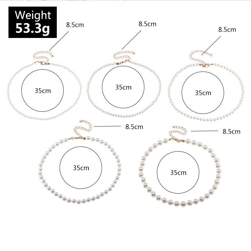 Fashion Jewelry Elegant Round Imitation Pearl Necklace Temperament Popular Pearl Necklace