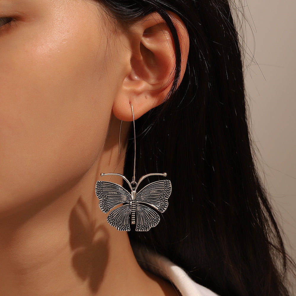 Retro Long Butterfly Earrings For Women