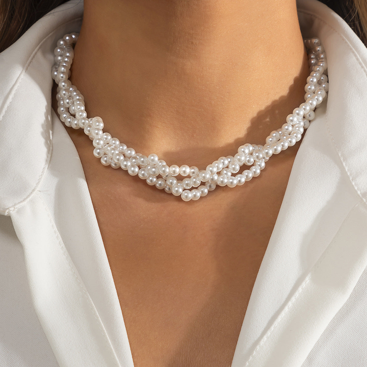 Jewelry Retro Trend Pearl Tassel Necklace Female