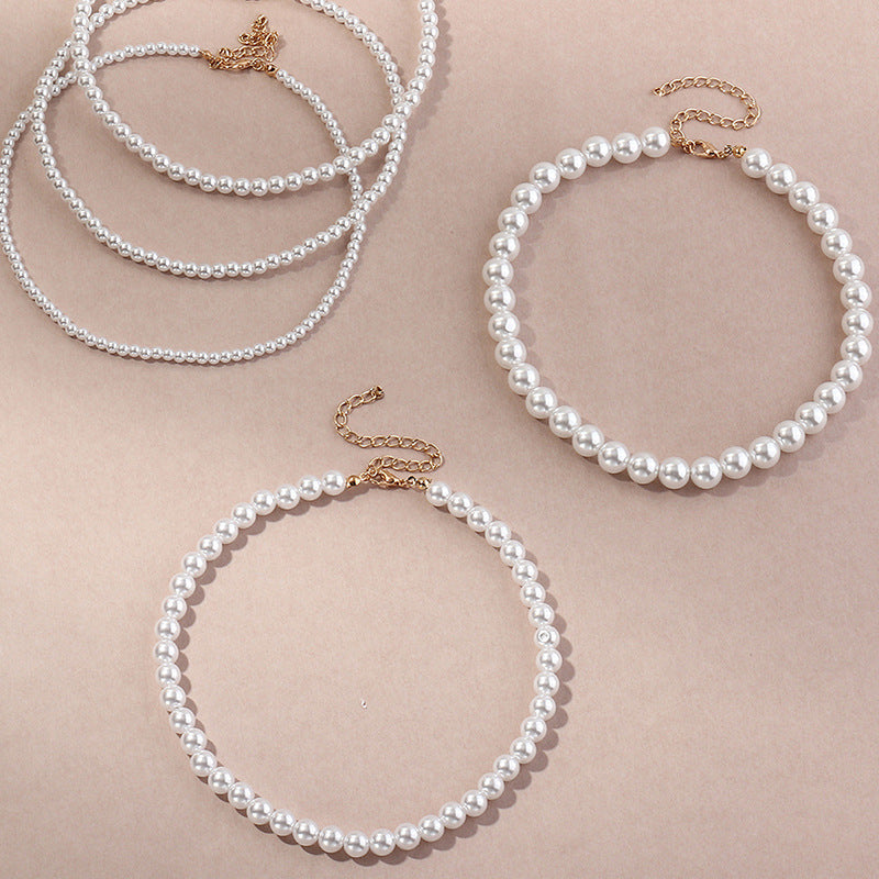 Fashion Jewelry Elegant Round Imitation Pearl Necklace Temperament Popular Pearl Necklace