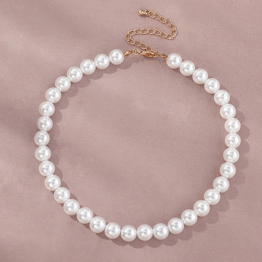 Fashion Jewelry Elegant Round Imitation Pearl Necklace Temperament Popular Pearl Necklace