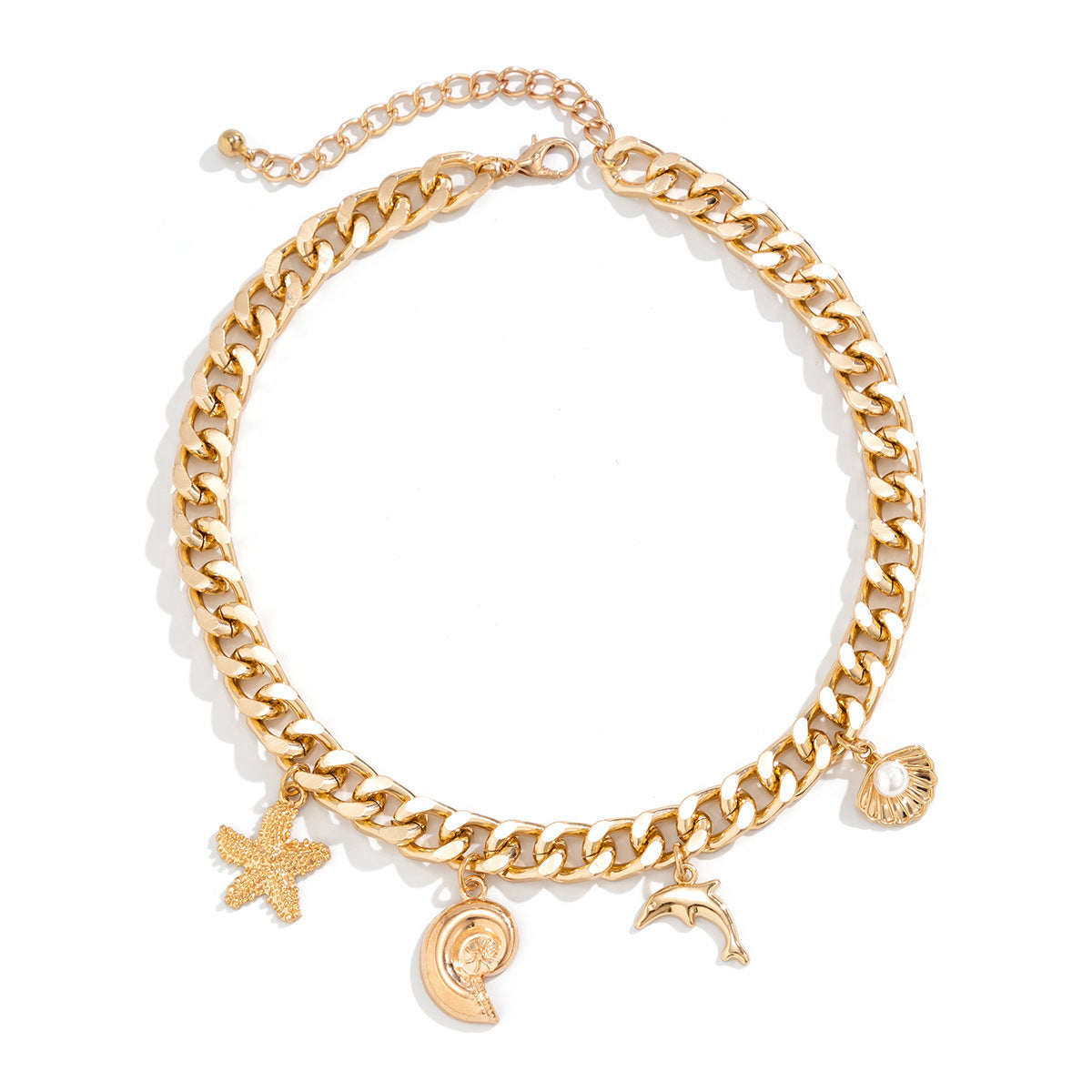 Starfish Pendant Choker Necklace Bracelets Women Trendy Vintage Tassel Chain Grunge Jewelry Fashion Jewelry