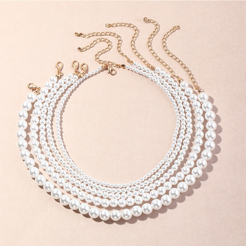 Fashion Jewelry Elegant Round Imitation Pearl Necklace Temperament Popular Pearl Necklace