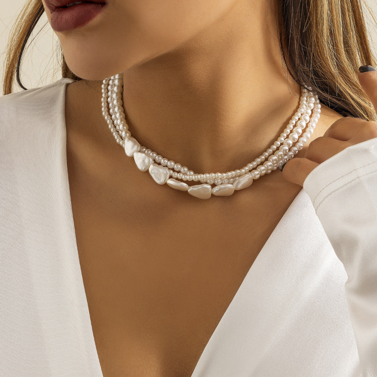 Jewelry Retro Trend Pearl Tassel Necklace Female