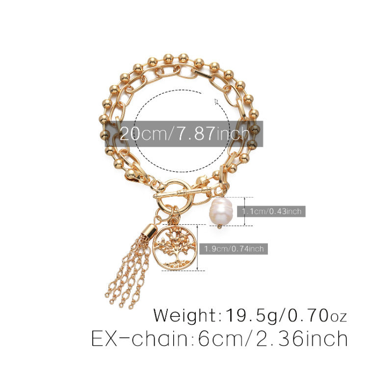 Small Round Beads Multilayer Alloy Pearl Pendant Jewelry