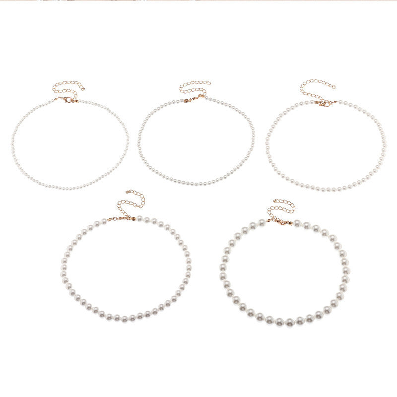Fashion Jewelry Elegant Round Imitation Pearl Necklace Temperament Popular Pearl Necklace