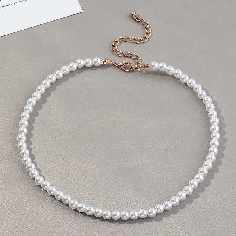 Fashion Jewelry Elegant Round Imitation Pearl Necklace Temperament Popular Pearl Necklace