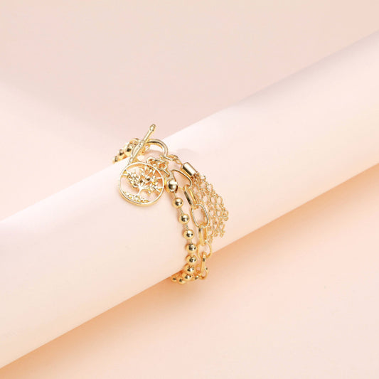 Small Round Beads Multilayer Alloy Pearl Pendant Jewelry